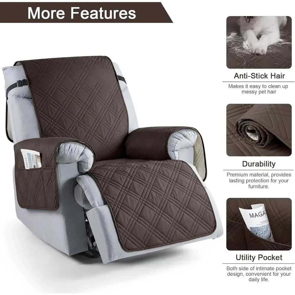 TAOCOCO Waterproof Recliner Chair Covers 30 Inch Wide, Oversized(30'',Chocolate)